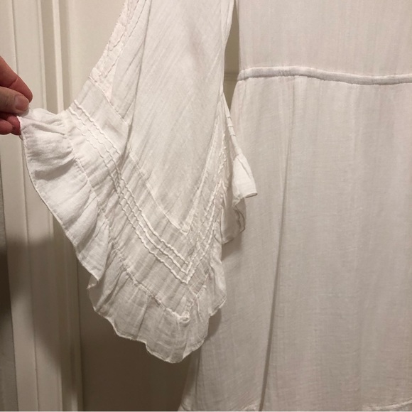 SANCTUARY White 100% Cotton Beach Vibes Dress Flared Sleeves Size XS Beautiful! - Picture 7 of 14